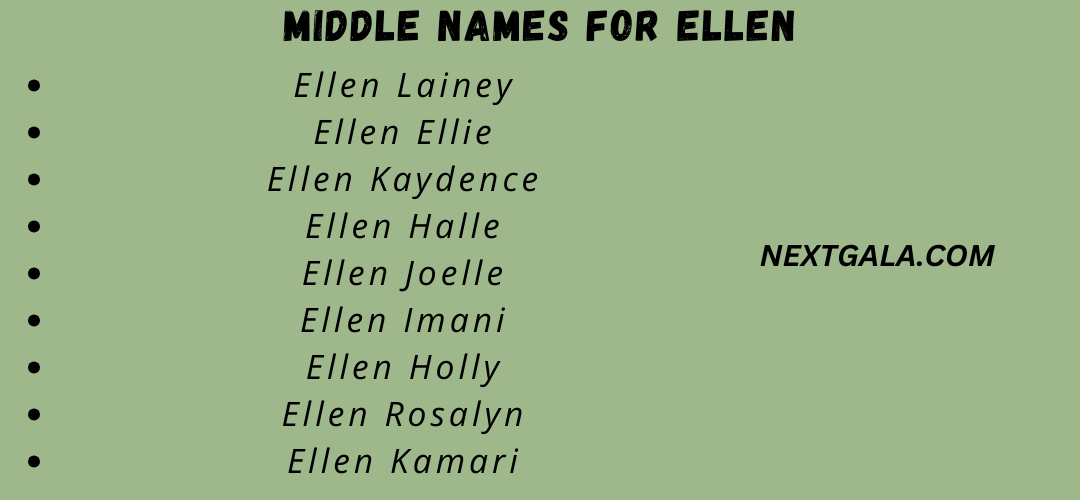 Middle Names For Ellen