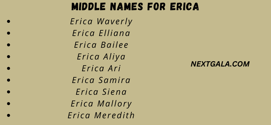 Middle Names For Erica