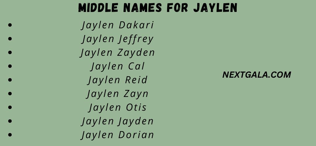 Middle Names For Jaylen