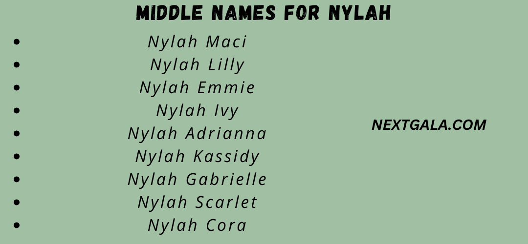 Middle Names For Nylah