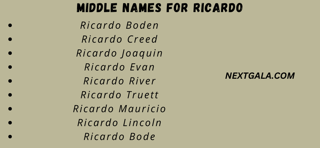 Middle Names For Ricardo