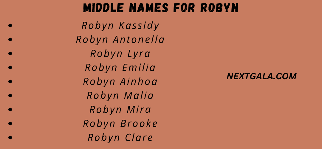 Middle Names For Robyn