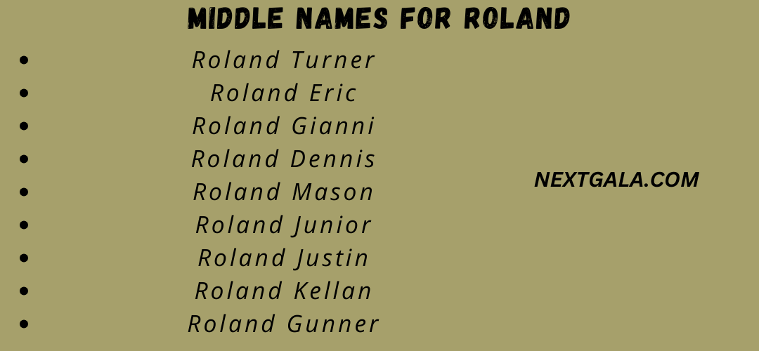 Middle Names For Roland