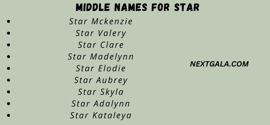 Middle Names For Star