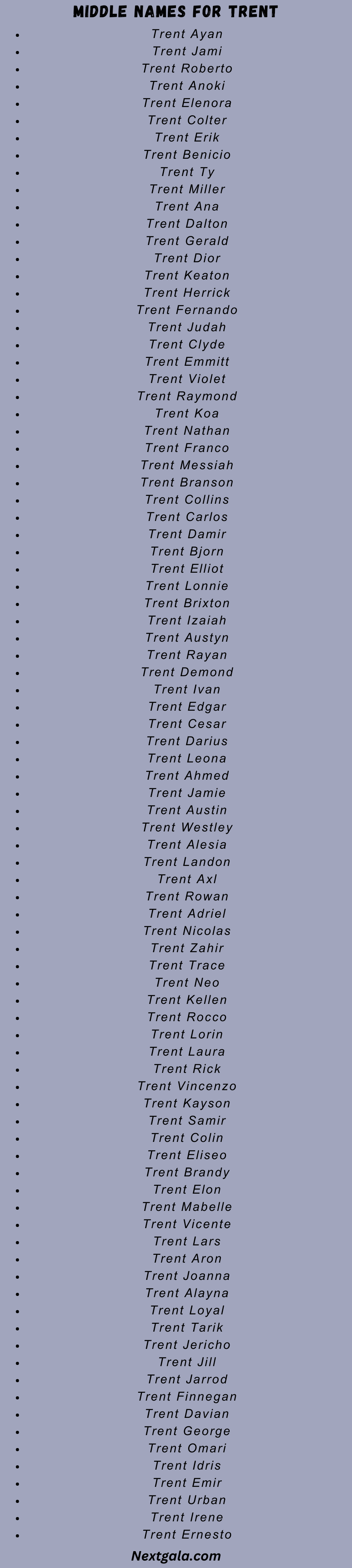 Middle Names For Trent