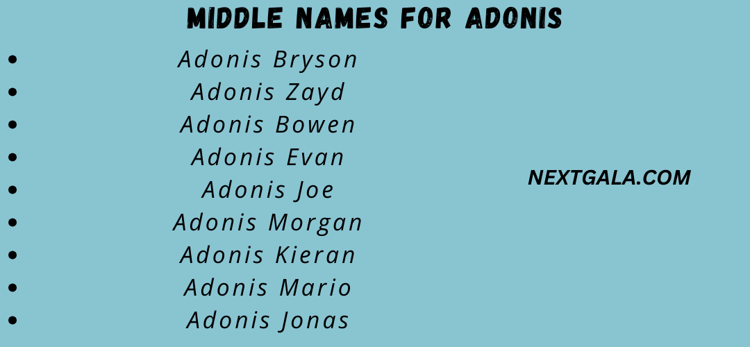 Middle Names for Adonis