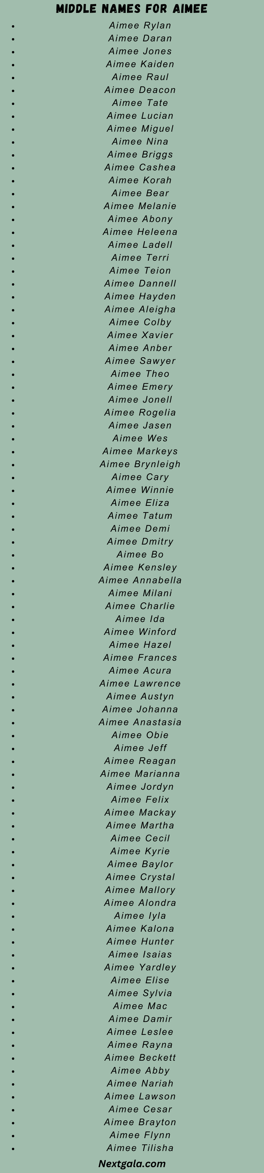 Middle Names for Aimee