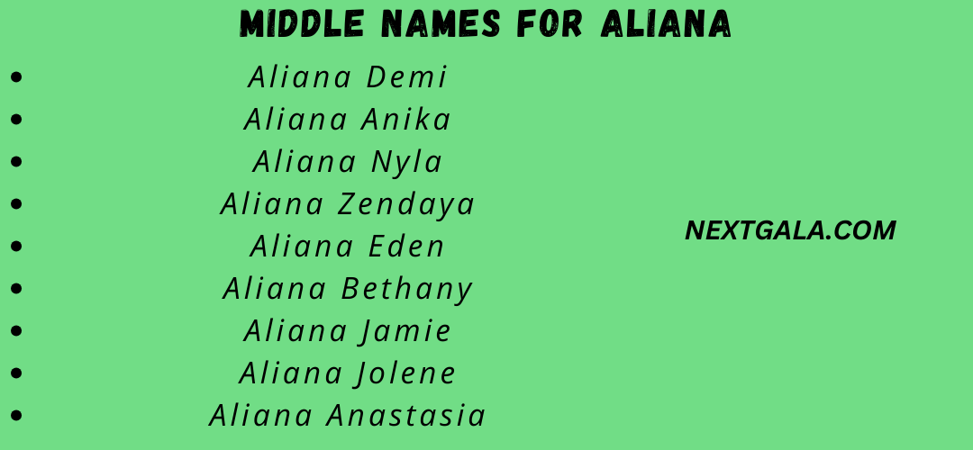 Middle Names for Aliana