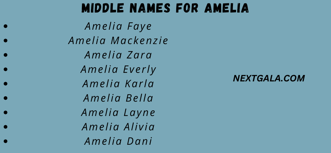 Middle Names for Amelia