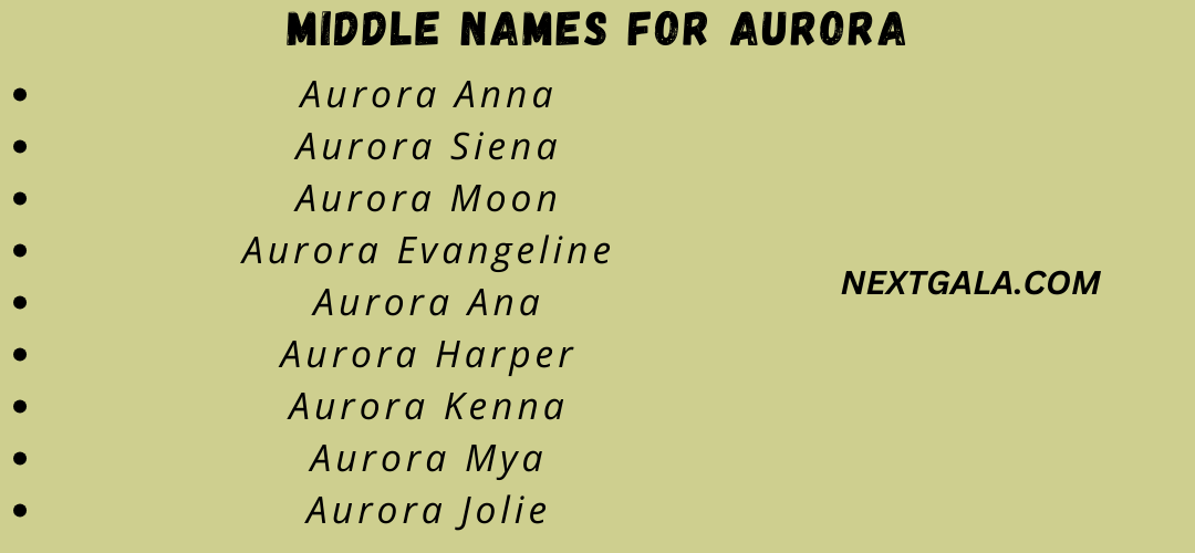 Middle Names for Aurora