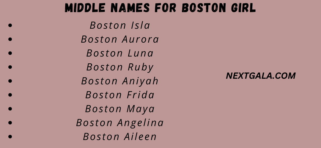 Middle Names for Boston Girl