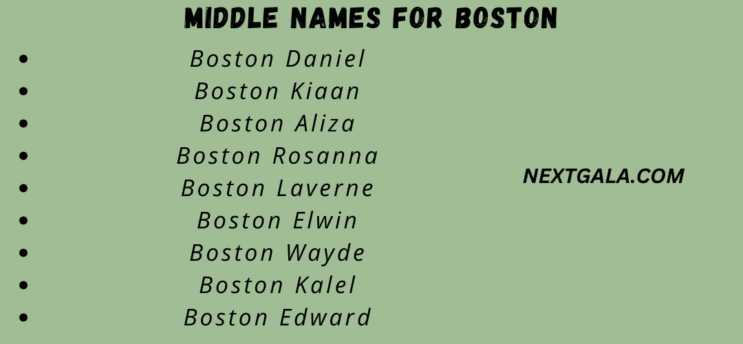 Middle Names for Boston