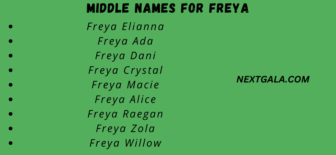 Middle Names for Freya