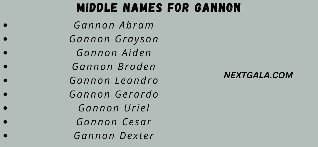 Middle Names for Gannon