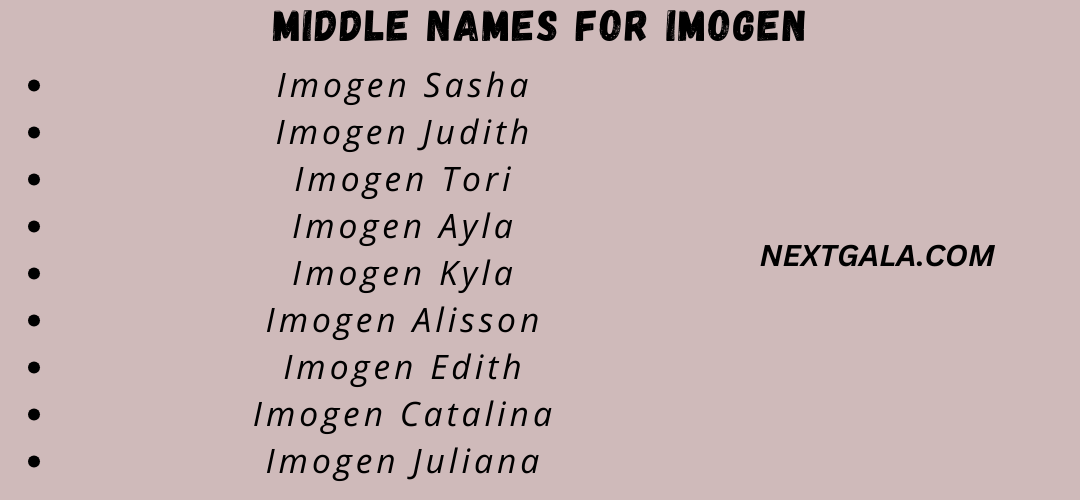 Middle Names for Imogen