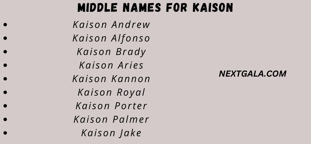 Middle Names for Kaison