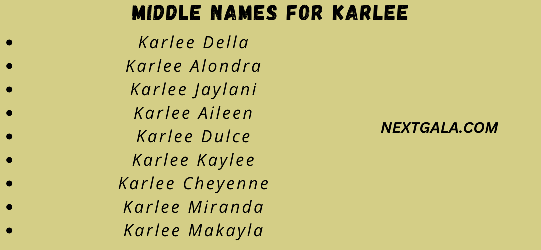 Middle Names for Karlee