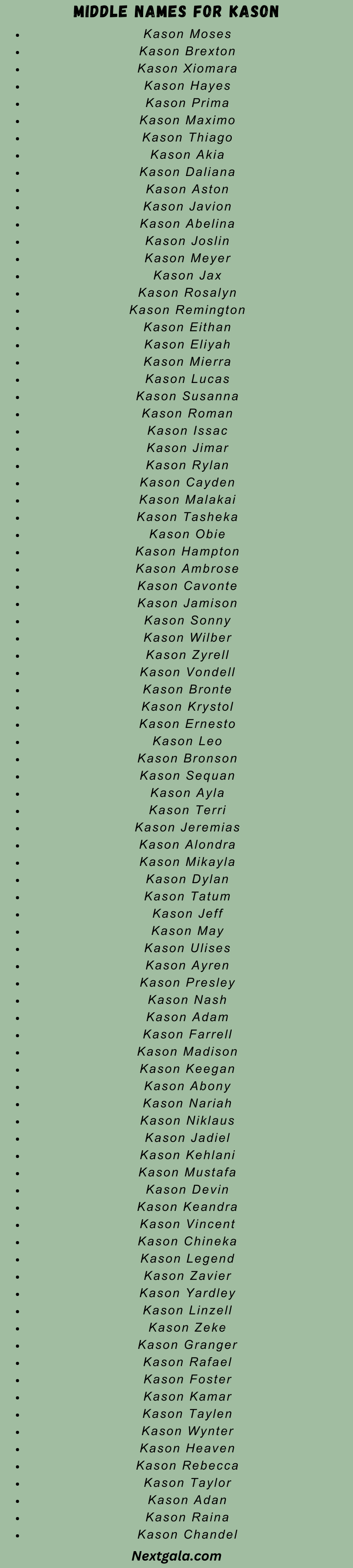 Middle Names for Kason