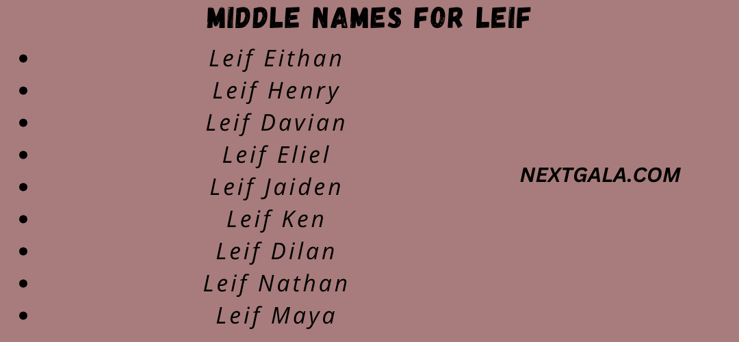 Middle Names for Leif