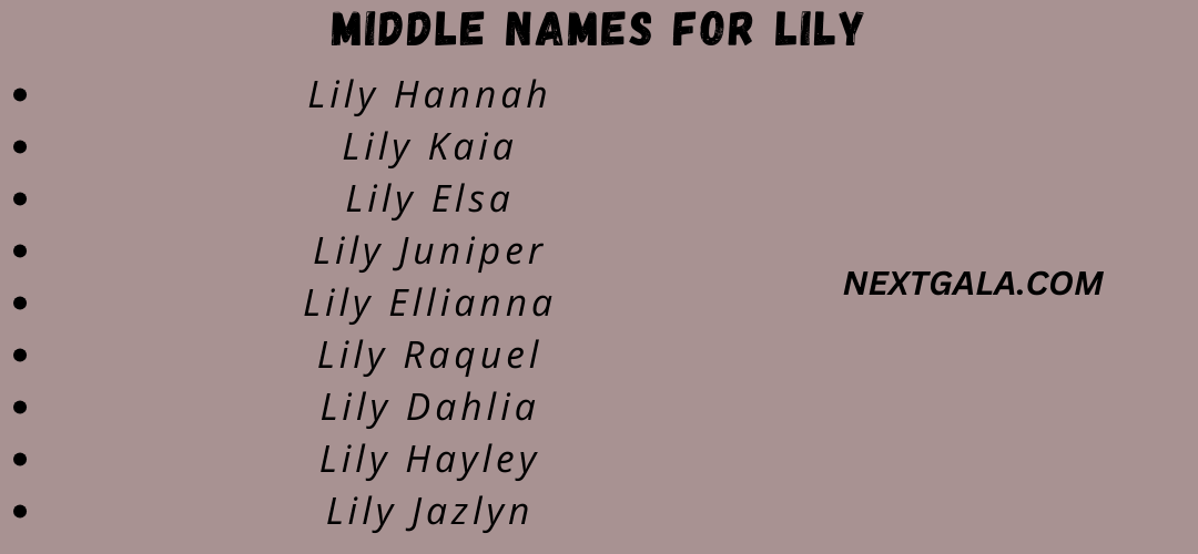 Middle Names for Lily