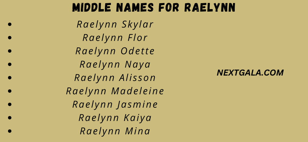 Middle Names for Raelynn