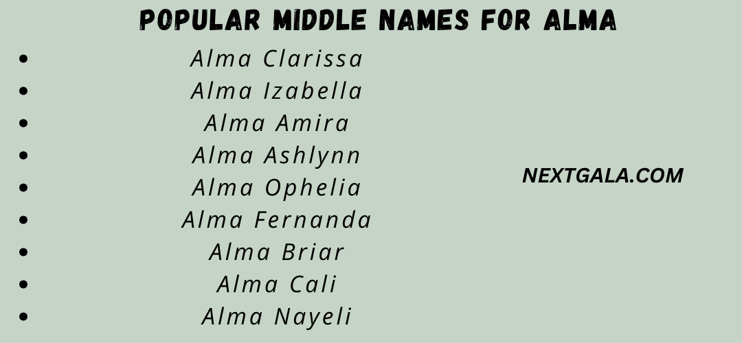 Middle Names For Alma