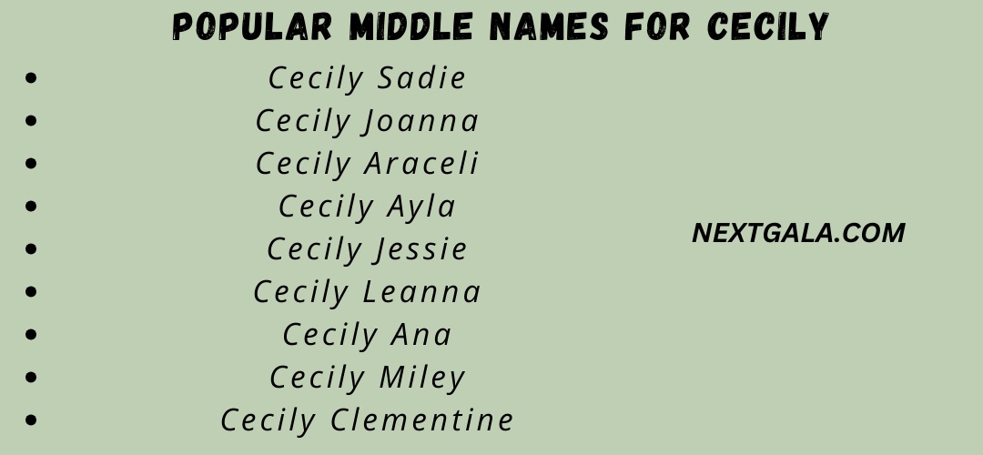 Middle Names For Cecily