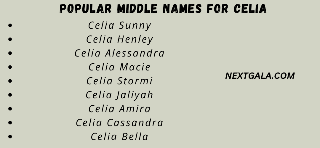 Middle Names For Celia