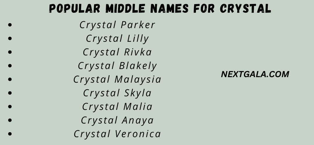 Middle Names For Crystal