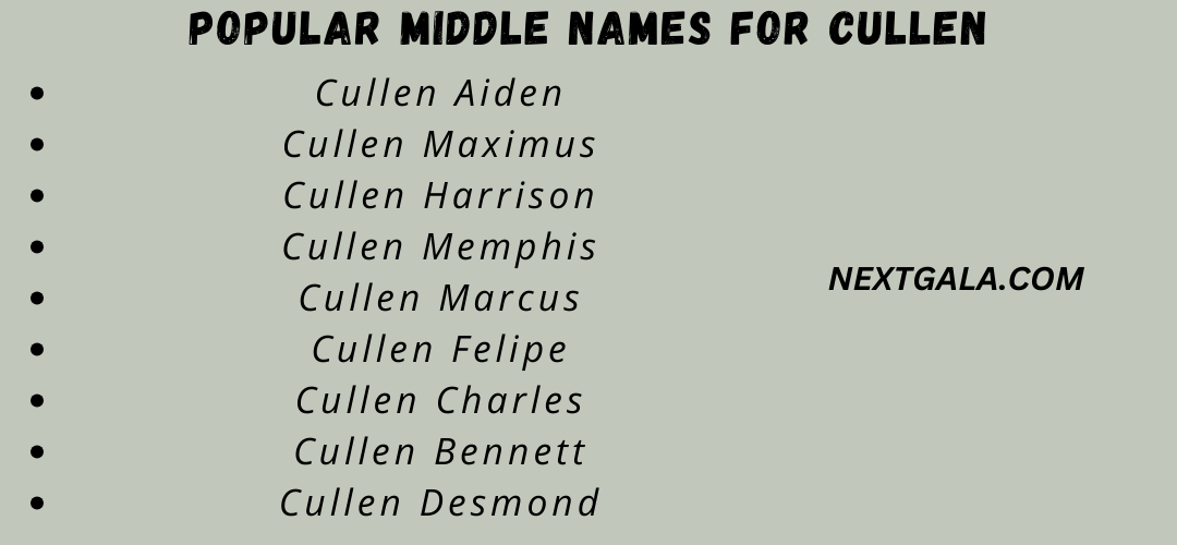 Middle Names For Cullen