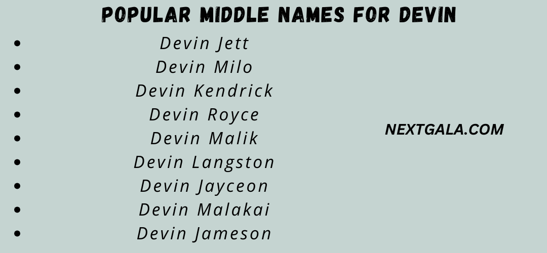 Middle Names For Devin