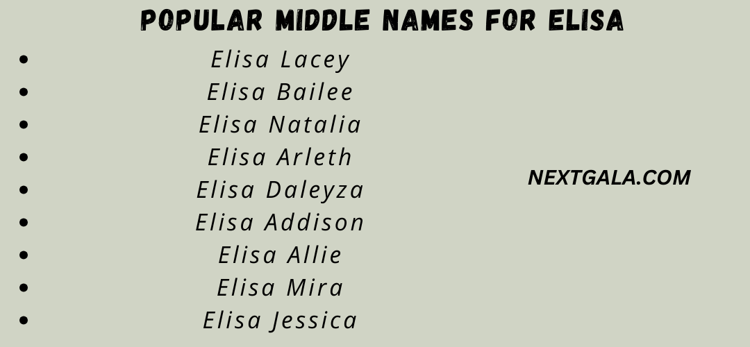 Middle Names For Elisa