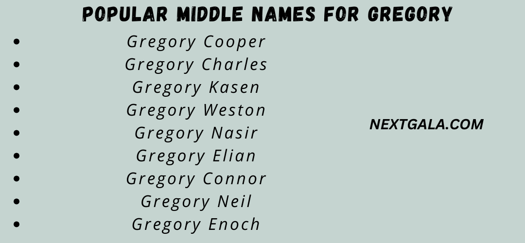 Middle Names For Gregory