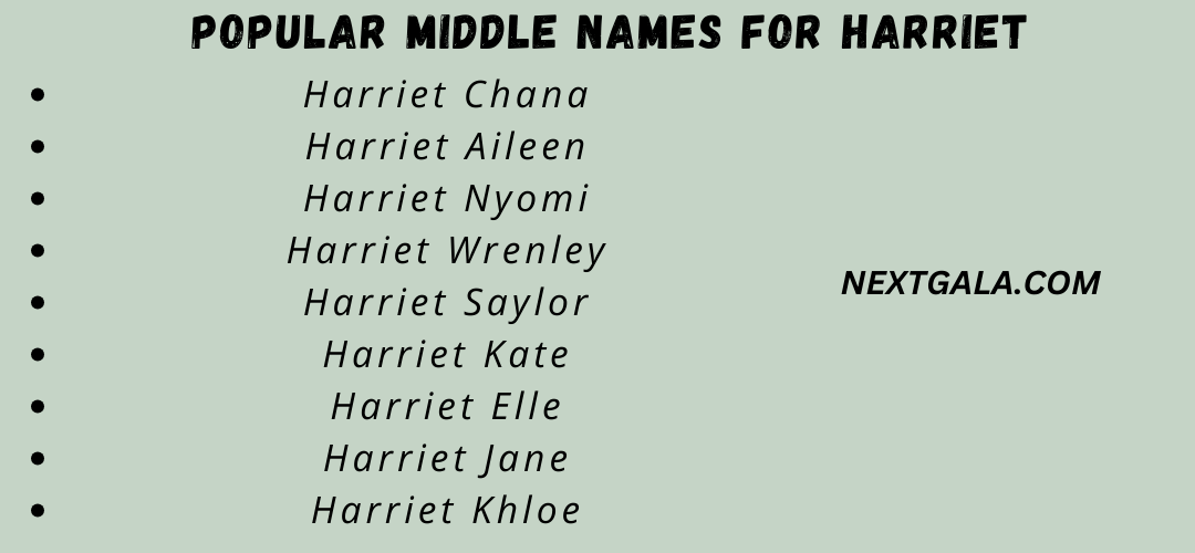 Middle Names For Harriet