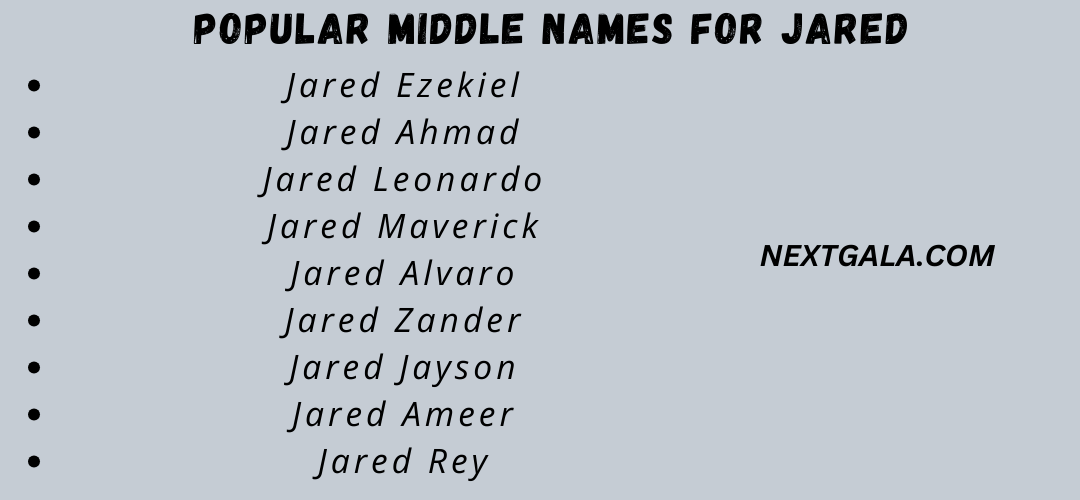 Middle Names For Jared