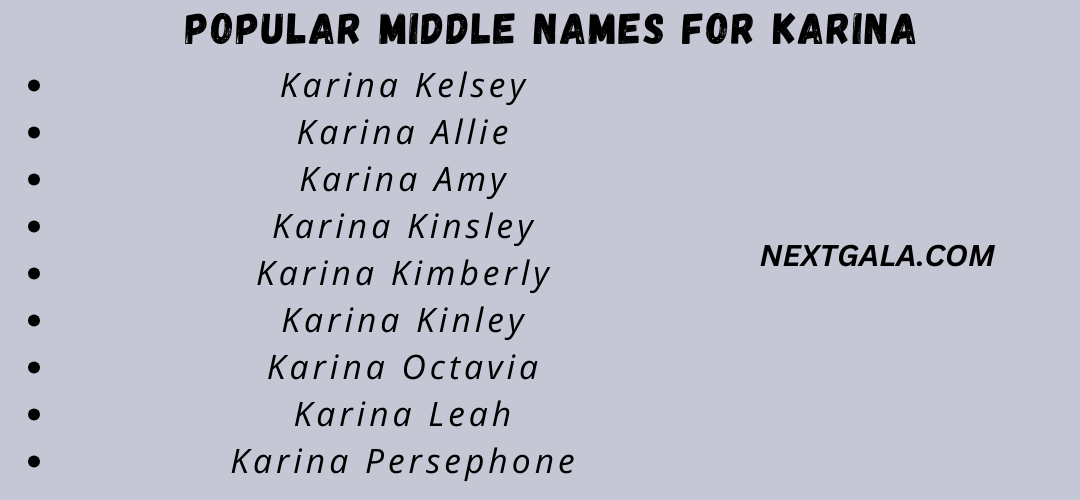 Middle Names For Karina