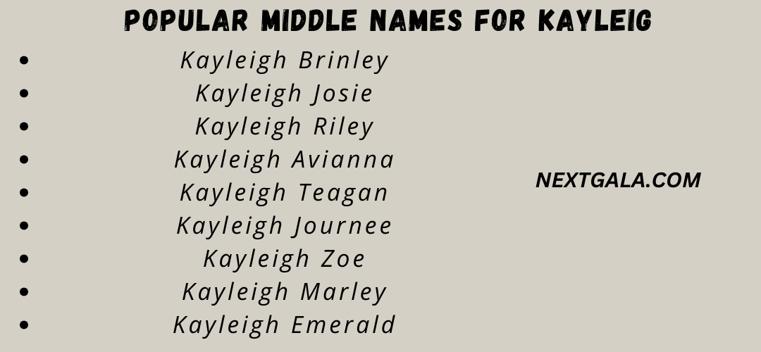 Middle Names For Kayleigh