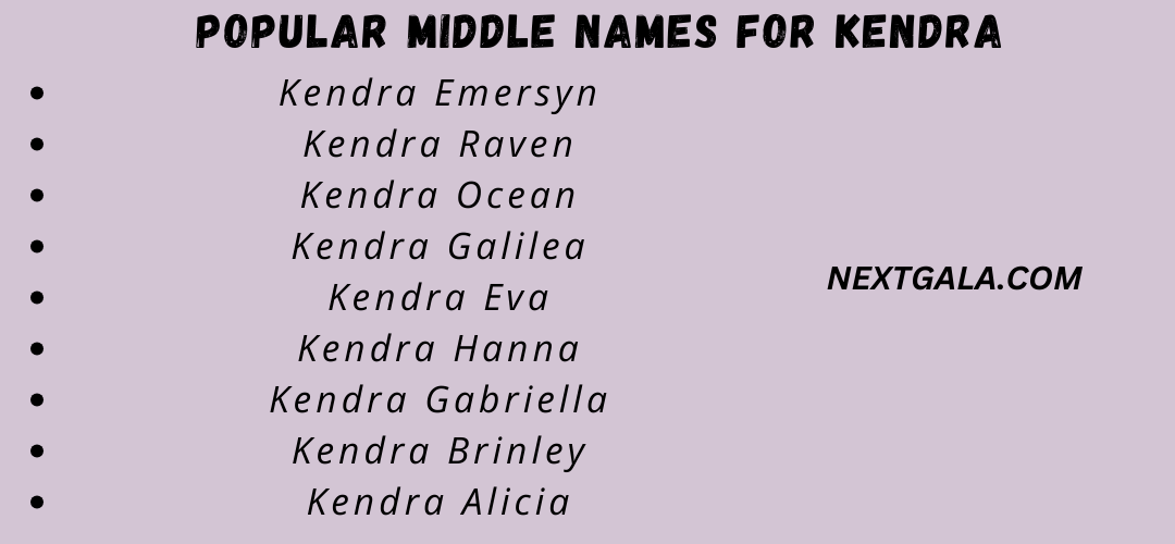 Middle Names For Kendra