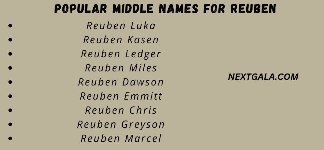 Middle Names For Reuben