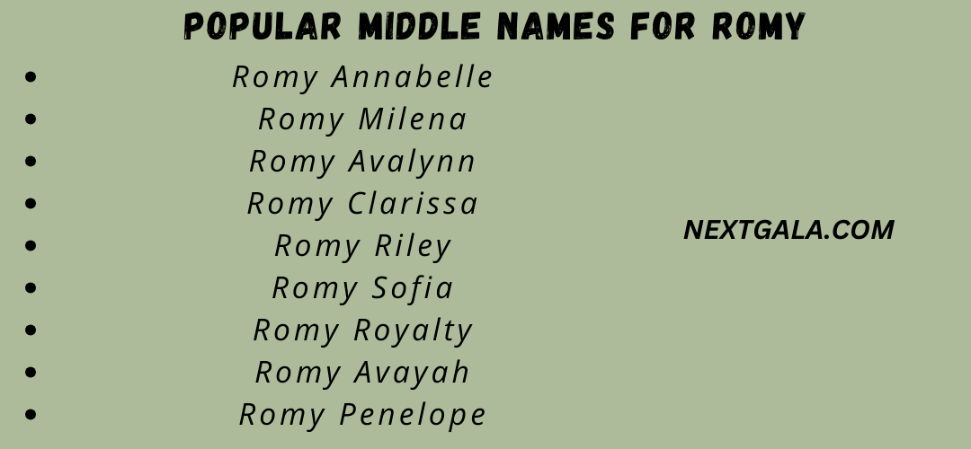 Middle Names For Romy