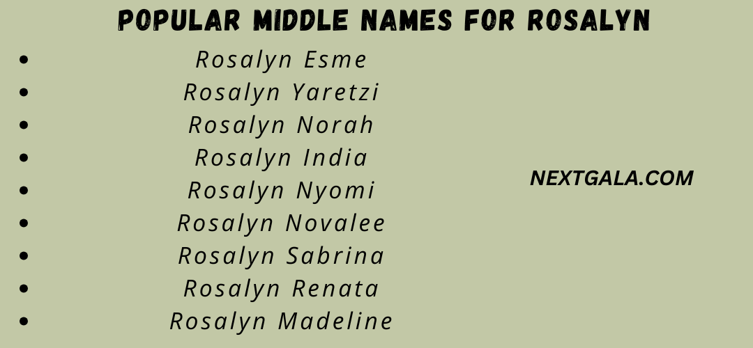 Middle Names For Rosalyn