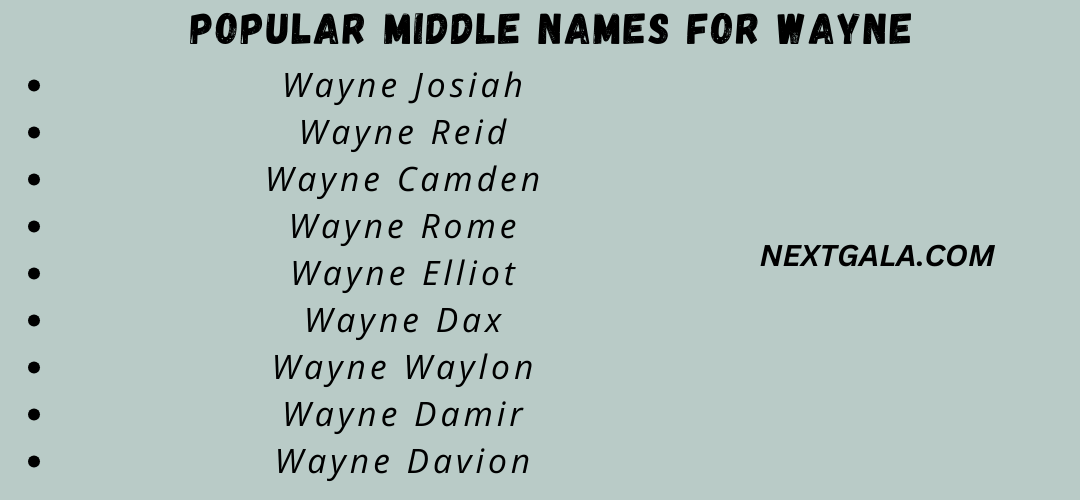 Middle Names For Wayne