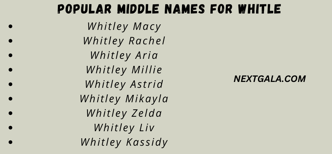 Middle Names For Whitley