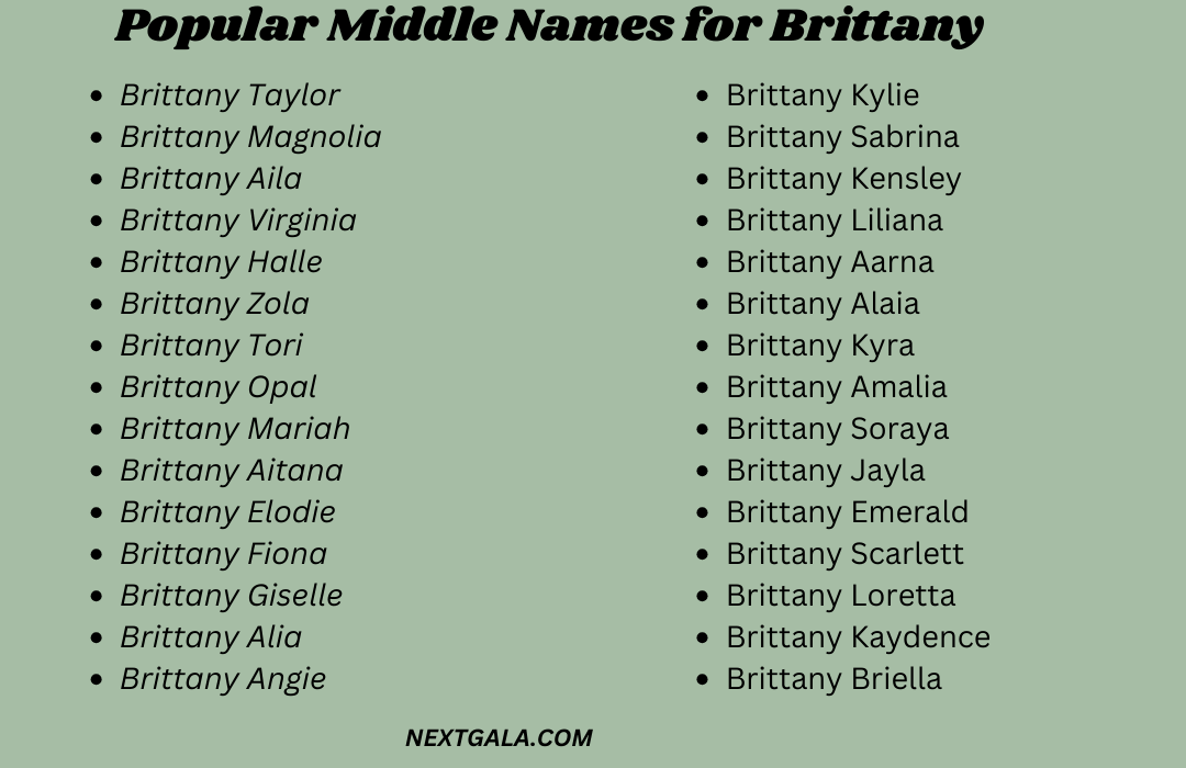 Middle Names for Brittany