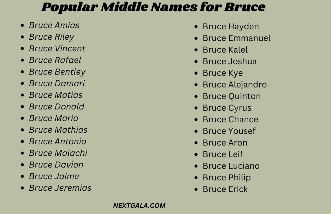 Middle Names for Bruce