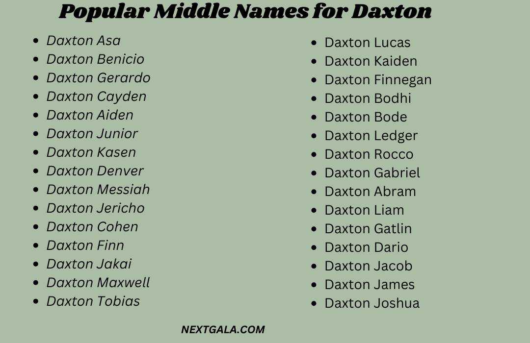 Middle Names for Daxton