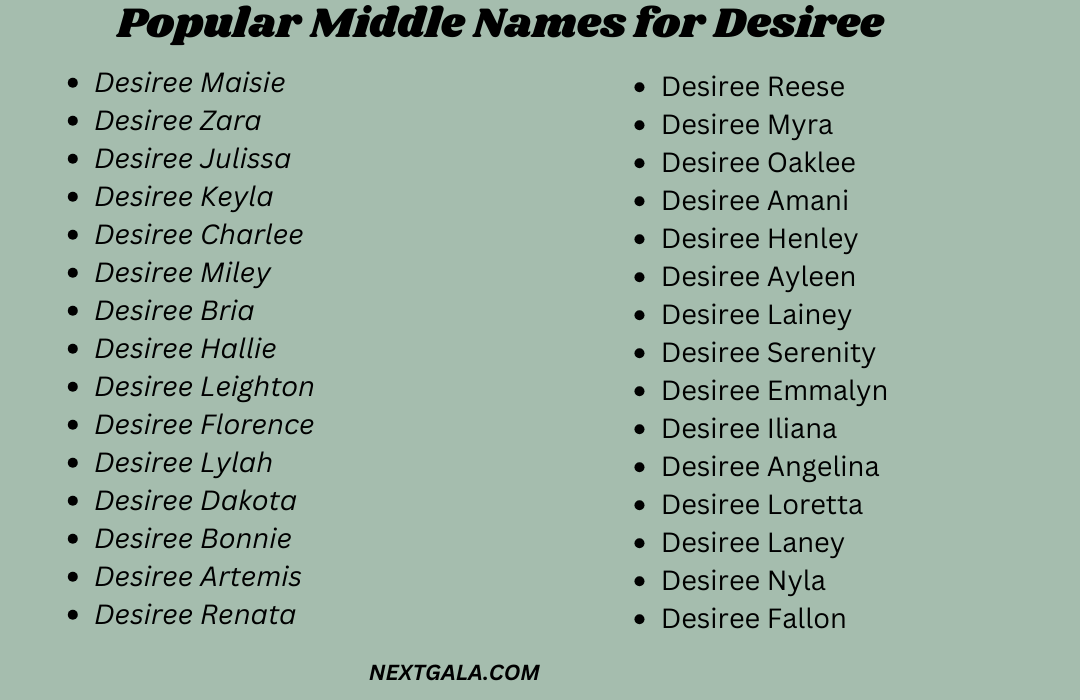 Middle Names for Desiree