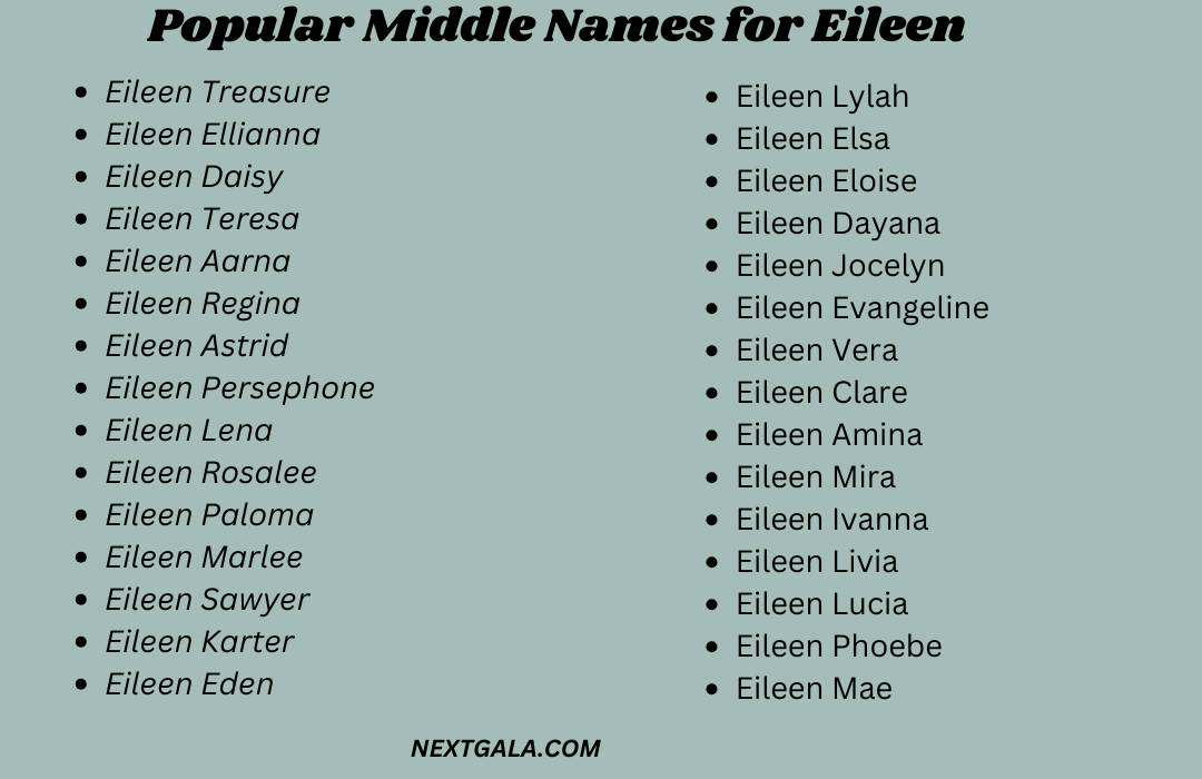 Middle Names for Eileen