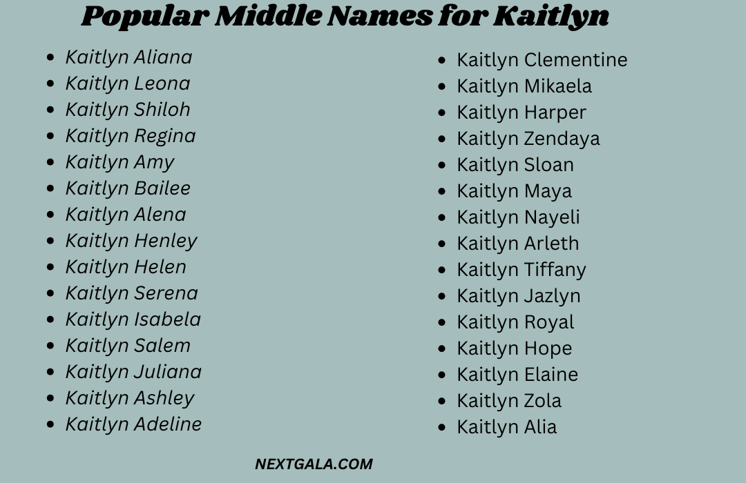 Middle Names for Kaitlyn