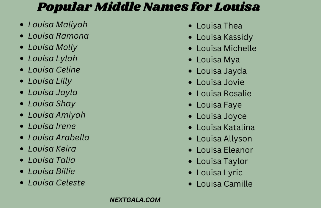 Middle Names for Louisa